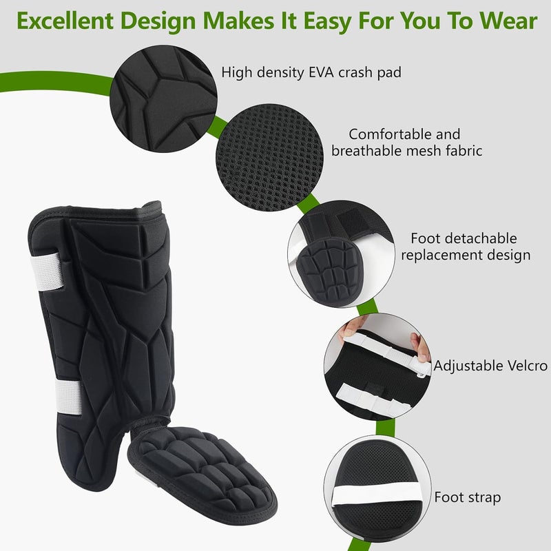 NVAAV Baseball Leg Guard, Softball Batter's Shin and Foot Shield with Adjustable Straps, Breathable and Impact Resistant, Suitable for Both Left and Right Feet, Youth and Adult Size - Image 3
